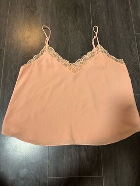 Aritzia Blush Pink Lace Trim Cami Tank Top
